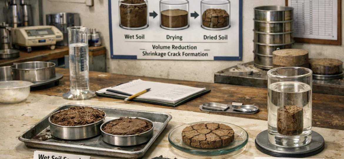 Geotechnical Shrinkage testing lab scene img