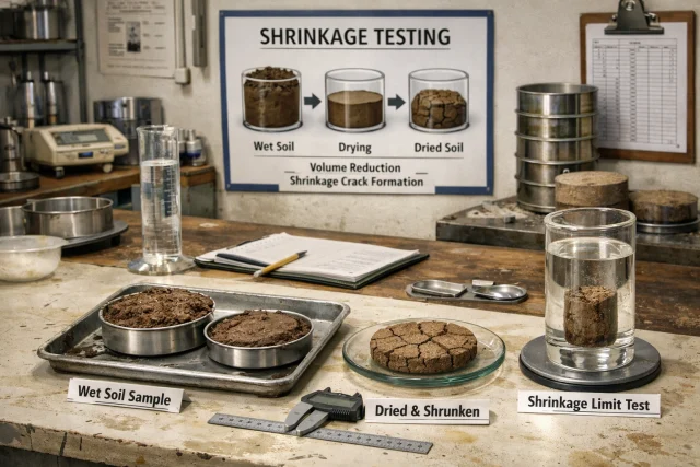 Geotechnical Shrinkage testing lab scene img