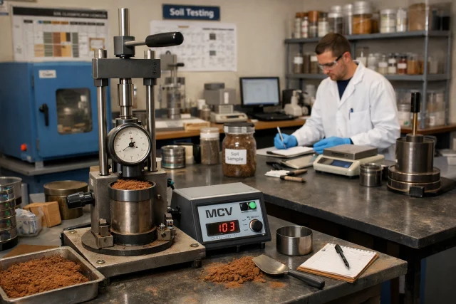 MCV Testing Moisture Condition Value Geotechnical Lab scene img