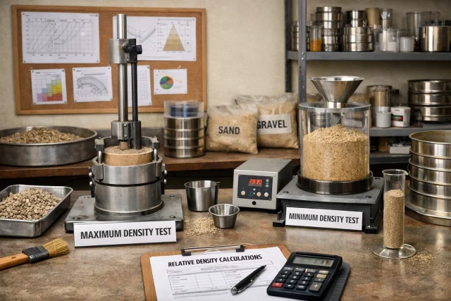 Maximum and Minimum Density testing Geotechnical lab scene img