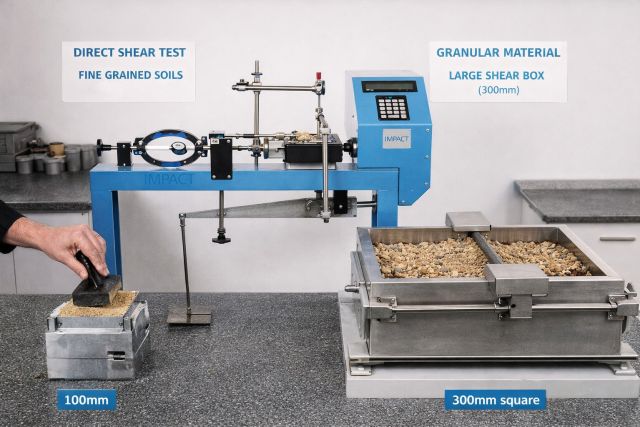 shear box testing Geotechnical lab scene img
